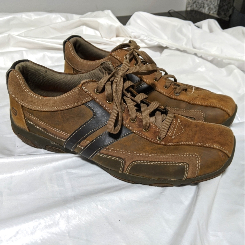 Skechers Brown Leather Driving Shoes, 11.5